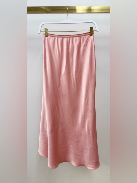 Milio Milano Dresses & Skirts - (9298/235110-COTT) SOLID ELASTIC LACE TRIM WAIST SILKY VISCOSE MAXI SKIRT